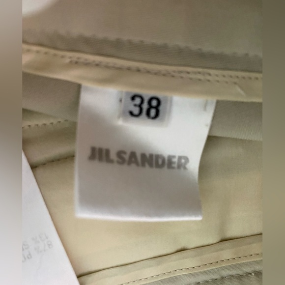 Jil Sander Women's Cream Wide Leg Creased Cuffed Pants Size 8 - Picture 6 of 8